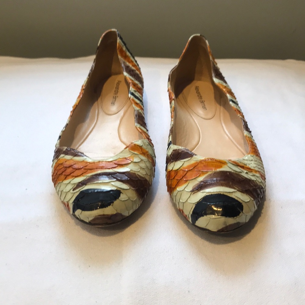Alexandre Birman Snakeskin Flats